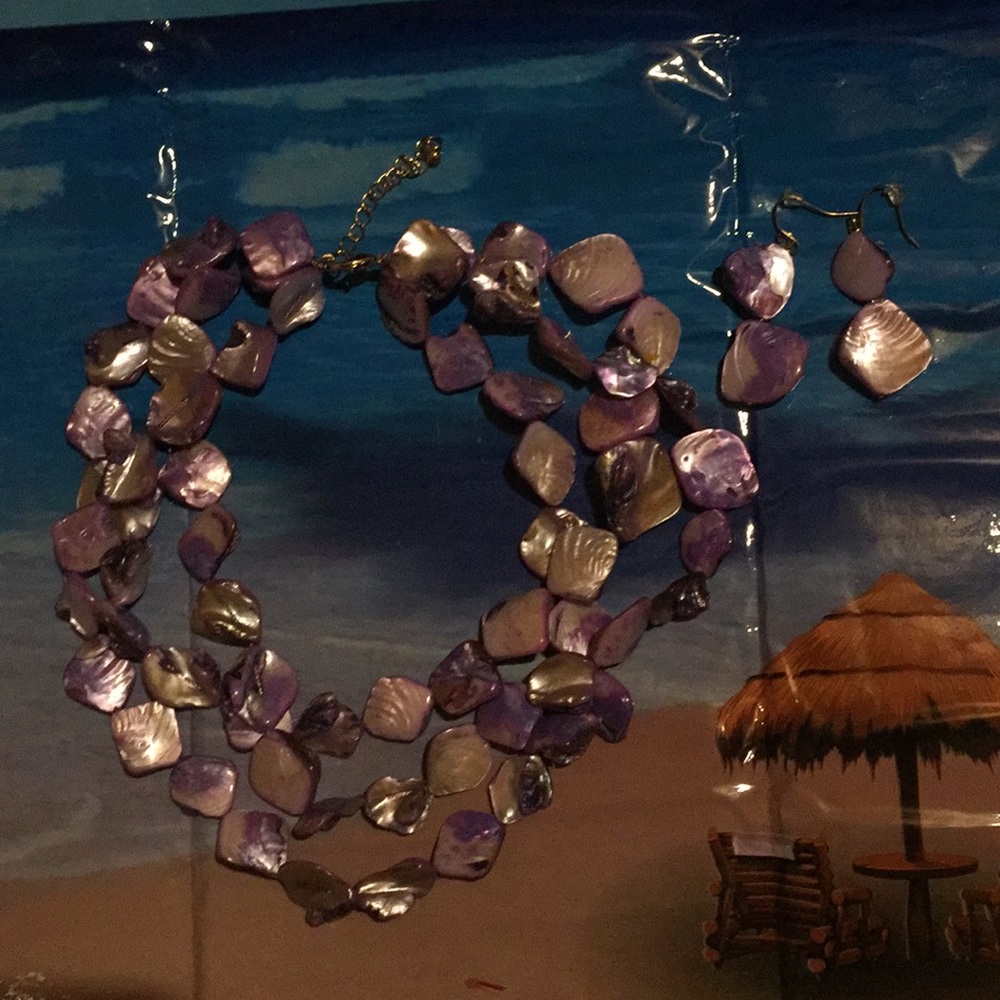 FreshWater KESHI Pearl Necklace&Earrings Set